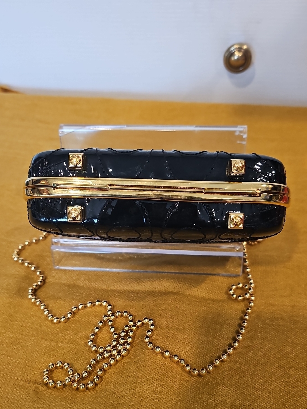 Coach Rare Madison Minaudière Stitch Embossed Turnlock Bag 12198 NWT MSRP $598 - Picture 6 of 12